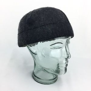 Wool Felt Skullcap Hat Handmade Gray